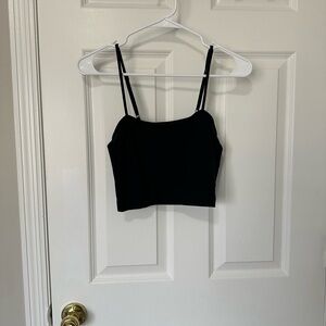 American Eagle Outfitters Black Fitted Crop Camisole